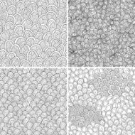Set of waves seamless patterns