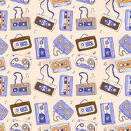 Audio cassette Seamless pattern N6