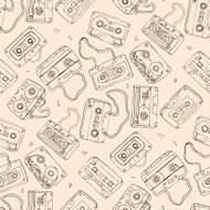 Audio cassette Seamless pattern N7