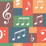 Vector musical pattern with notes N16