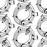 Vector musical pattern with notes N17