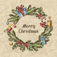 Merry Christmas hand drawn invitation card template N13