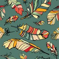 seamless pattern of colored feathers N2