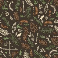 Seamless Nature Doodle Pattern N2