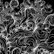 Hand-drawn floral doodle pattern