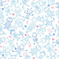 Playing children seamless pattern background N2