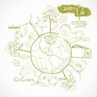 Doodles ecology and environment concept N2