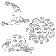 Weather illustration in black and white N2
