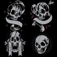 Skulls bone cross and Ribbon N2