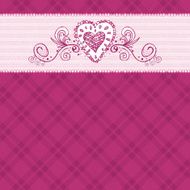 hand draw hearts on checked pink background