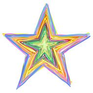 Doodle multi color star
