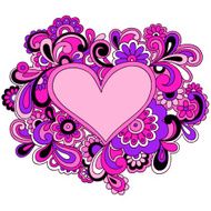 Groovy Psychedelic Heart Vector Illustration