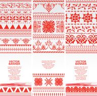 abstract red floral pattern banner background