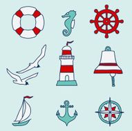 Pattern with nautical elements N4