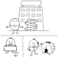 Cartoon businessman is going bankrupt illustration