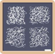 White Chalk Scribbles On Blackboard