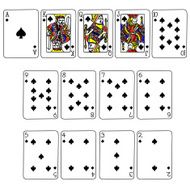 Spade Suit Playing cards in cartoon style