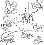 Insects in cartoon style N2