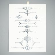 Doodle Calligraphy Divider Decoration Ornament Design Template Posted On Wall N2