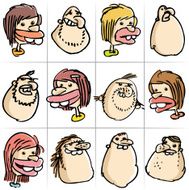 hand drawn head set