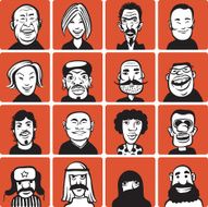 Set of doodle faces N2