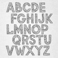 Hand drawn cartoon doodle ethnic ornamental font N2