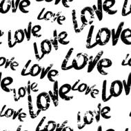 Vector seamless pattern with hand drawn word love