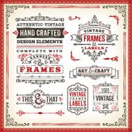 Hand Drawn Vintage Label Set N5
