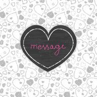 Chalkboard art hearts frame seamless pattern background