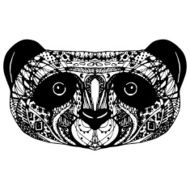 Panda on white background hand-drawing head Vector