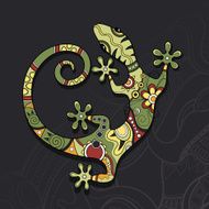 Vector Tribal Decorative Lizard N2