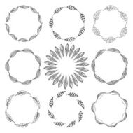 Set of feather borders decorative frame N2