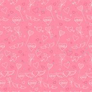 Sketch style Valentine&#039;s Day seamless pattern