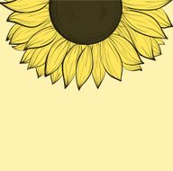beautiful background with sunflowers Hand-drawn contour lines and strokes