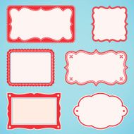 Six different book plates frames