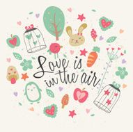 Love is in the air greeting card design