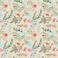 Seamless Tileable Vintage Floral Background Pattern - Vector Illustration N10
