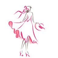 Scribble silhouette of woman