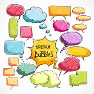 Doodle comic chat bubbles collection