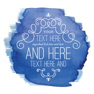 Watercolor Flourish Blue Label