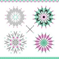 Round patterns with arrows in vector