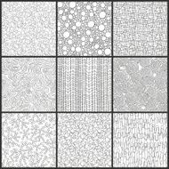 Hand drawn patterns set