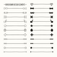 Hand drawn vector line border set and scribble design element N9