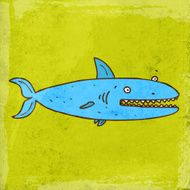 Shark on Grunge Background