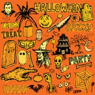 halloween hand drawn elements N3