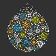 Christmas Ball illustration in cartoon style