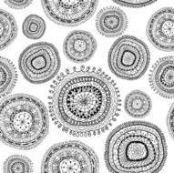 Doodle circles seamless pattern
