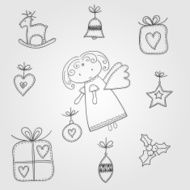 Christmas doodles with angel N2