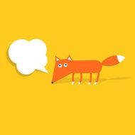 Paper fox with a speech bubble