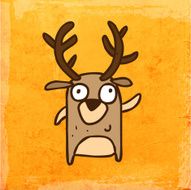 Reindeer on Grunge Background N3
